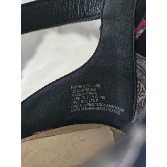 Just Fab Floral Platform Heels Woman 9 Buckle Zip Accent Open Toed - Picture 6 of 6